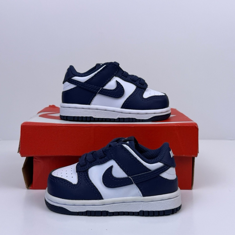 Nike Dunk Low (TDE) Toddler Sneaker 4C White/Midnight Navy FB9107-116